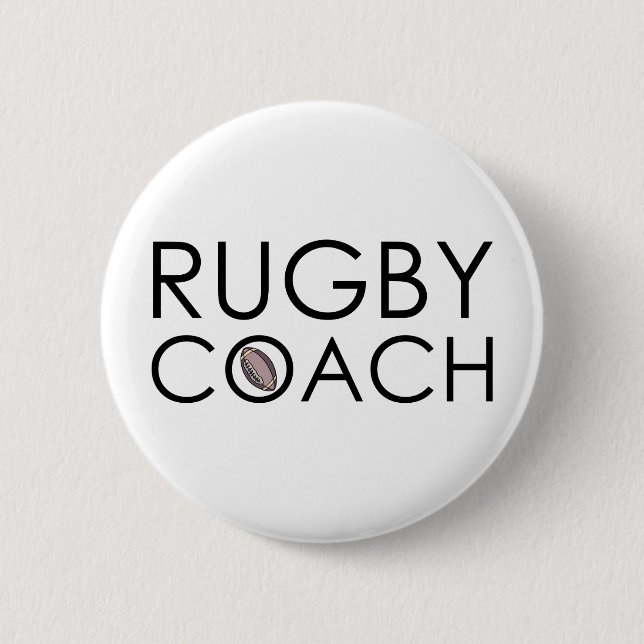 Rugby Coach 6 Cm Round Badge (Front)