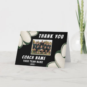 Rugby Coach Thank You Personalised Team Photo Card