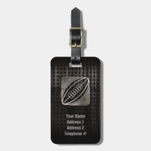 Rugby; Cool Black Luggage Tag