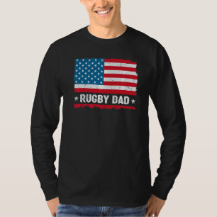 Rugby Dad America Us Flag Patriot Vintage T-Shirt