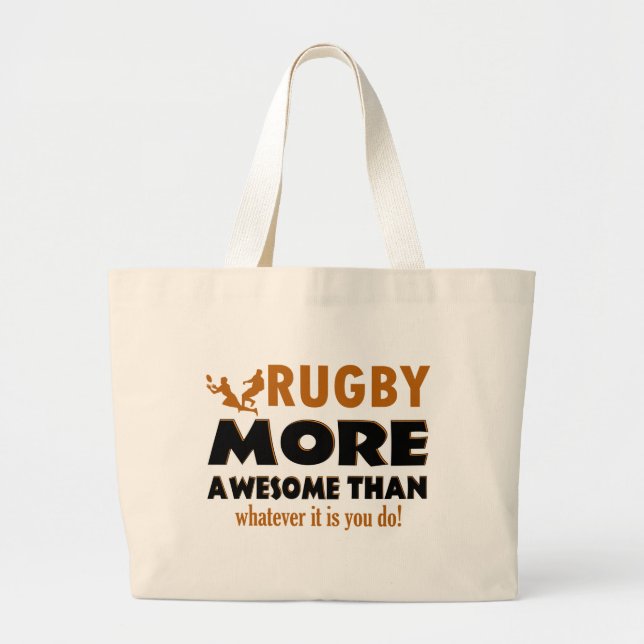 Rugby designs large tote bag (Front)
