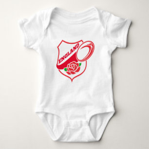 Rugby England English Rose Ball Shield Baby Bodysuit
