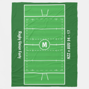 Rugby Fan Custom Pitch - Add your text Fleece Blanket