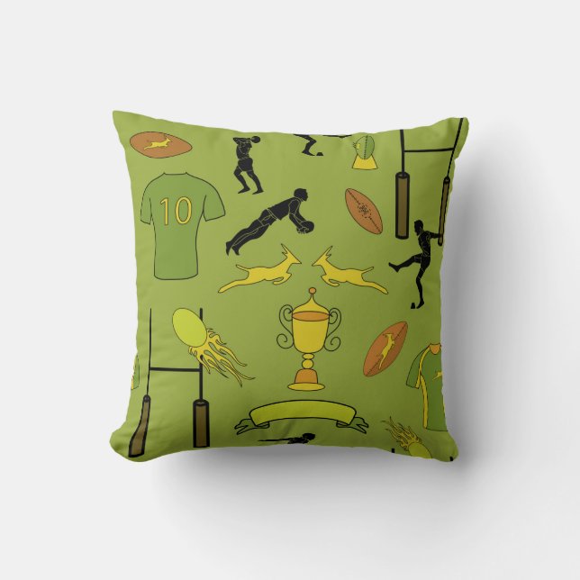 Rugby game on Throw Pillow, Throw Pillow 16" x 16" (Front)