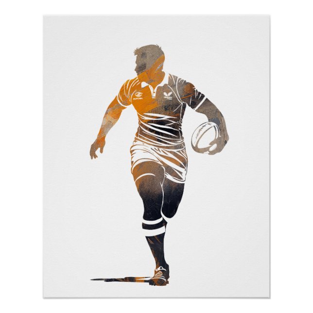 Rugby Game Sport Challenge Illustration Silhouette Poster (Front)