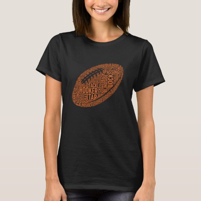 Rugby Game Typography  Rugby Player  Coach Mom Dad T-Shirt (Front)