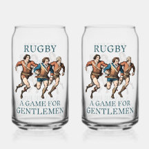 Rugby Gentlemen Printed 16oz Can Glasses