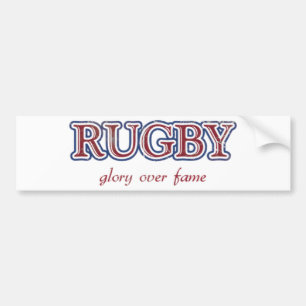 Rugby Glory Over Fame Distressed   U.S. Custom Ink Bumper Sticker