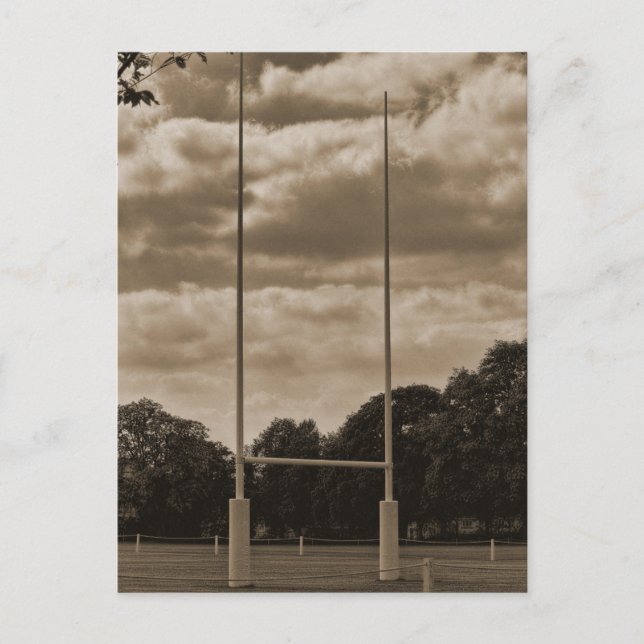 Rugby goal post at Rugby School Postcard (Front)
