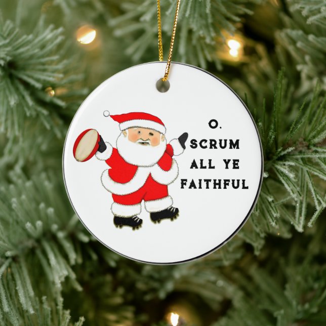 Rugby Holiday Gift Ceramic Tree Decoration (Tree)