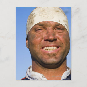 Rugby hooligan postcard