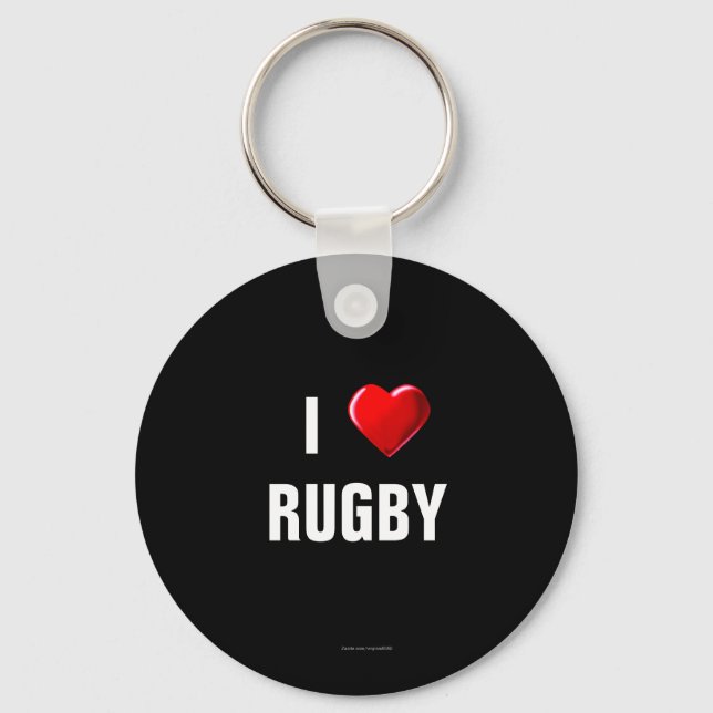 Rugby: I Love Rugby keychain (Front)