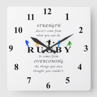 Rugby Inspirational Quote Square Wall Clock