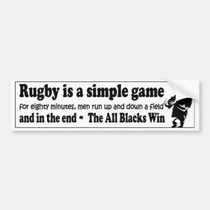 Rugby is a simple game funny rugby union bumper sticker