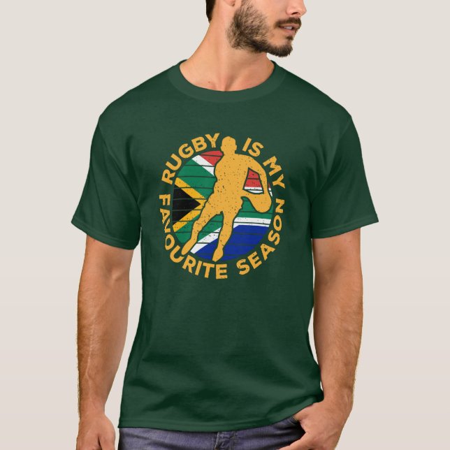 Rugby Is My Favourite Season Sport South Africa T- T-Shirt (Front)