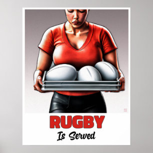 Rugby Is Served - Rugby Painting Print