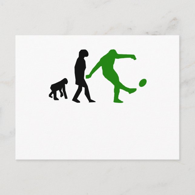Rugby Kick Evolution (Green) Postcard (Front)