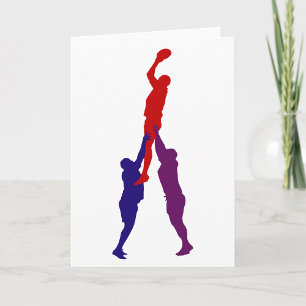 Rugby Lineout Greeting Cards