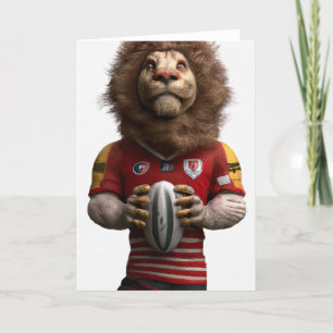 Rugby Lion Greeting Card