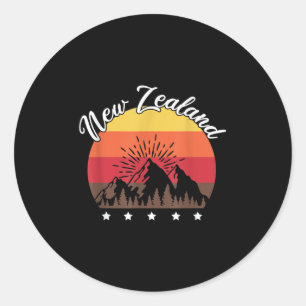 Rugby Lover Kiwi Gift New Zealand Classic Round Sticker
