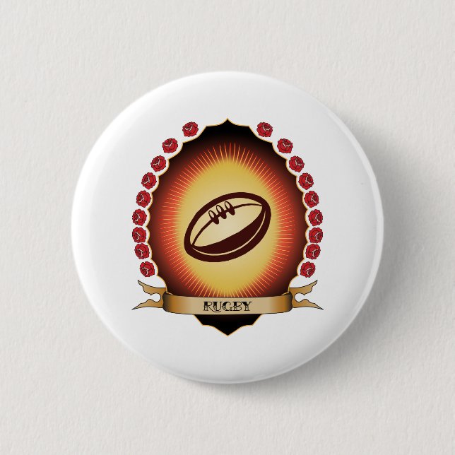 Rugby Mandorla 6 Cm Round Badge (Front)