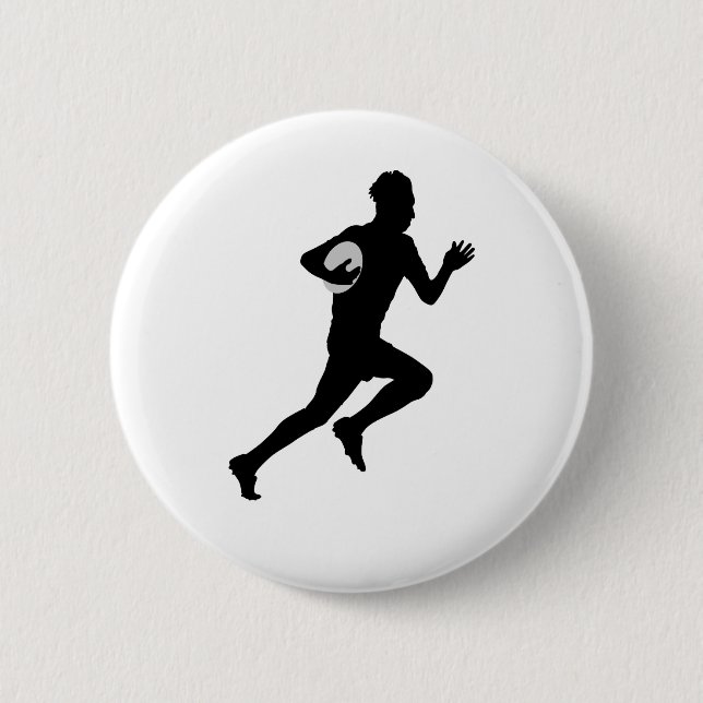 Rugby Player 6 Cm Round Badge (Front)