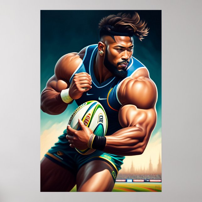Rugby Player Art Print (Front)