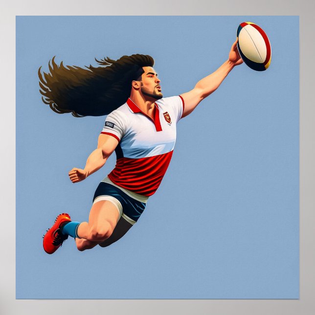 Rugby Player Art Print (Front)