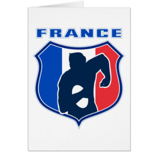 rugby player french france flag shield