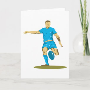 Rugby Player Kicking Ball Athletic Sports Card