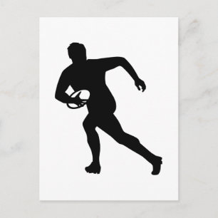 Rugby player postcard