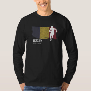 Rugby Player Romania Flag Sports Ball Rugby T-Shirt