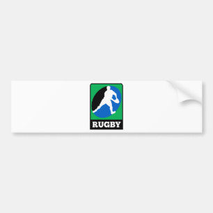 Rugby player running passing run ball bumper sticker
