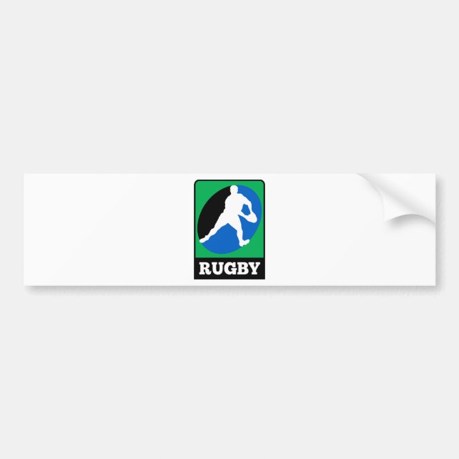 Rugby player running passing run ball bumper sticker (Front)