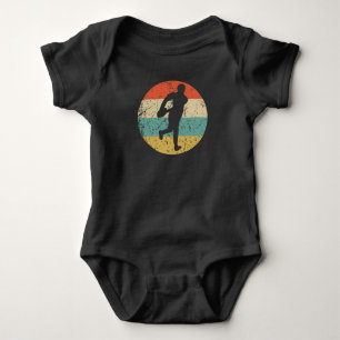 Rugby Player Silhouette Retro Sports Baby Bodysuit