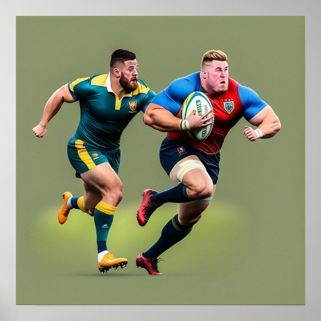 Rugby Players Art Print (Front)