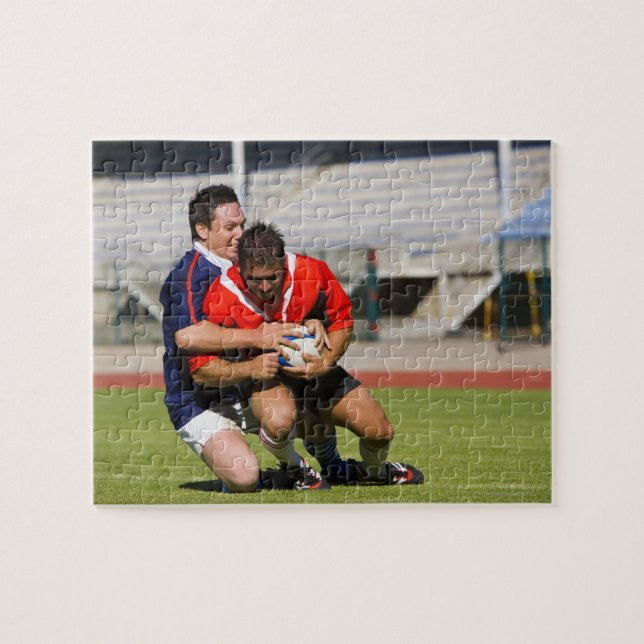 Rugby players fighting for ball jigsaw puzzle (Horizontal)