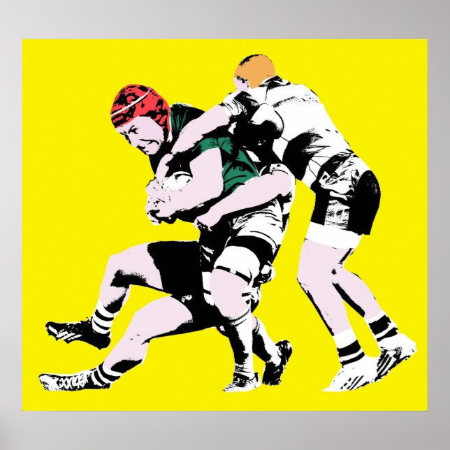 Rugby Players - Rugby Painting Print (Front)