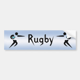 Rugby Players Scrum Ball Blue Bumper Sticker