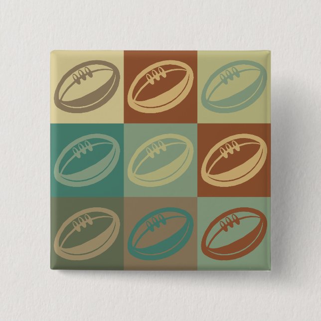 Rugby Pop Art 15 Cm Square Badge (Front)