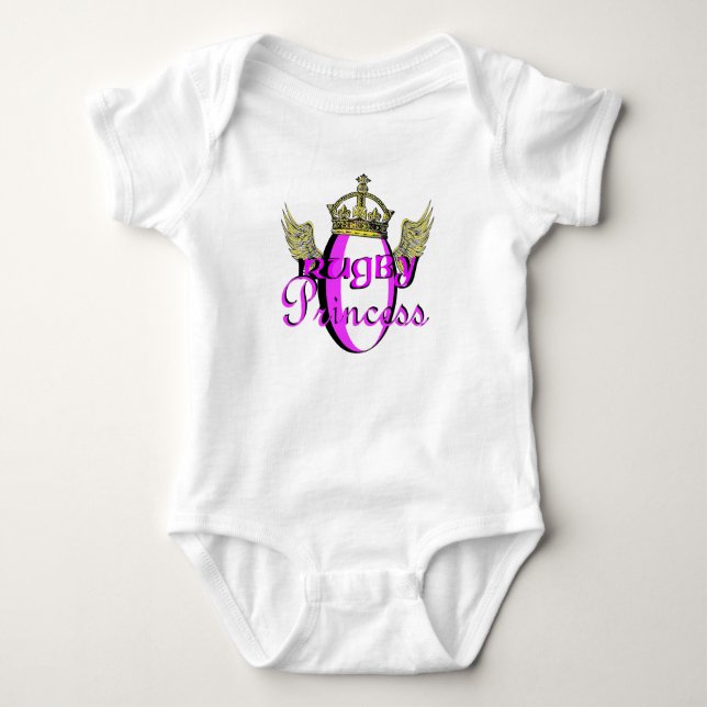 Rugby Princess Baby Bodysuit (Front)