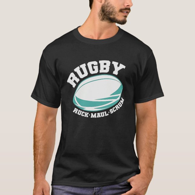 Rugby Ruck Maul Scrum Football Sport T-Shirt (Front)