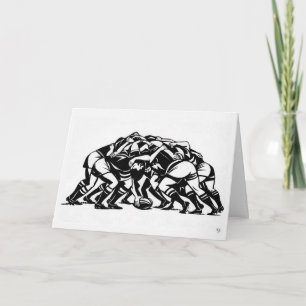 Rugby Scrum Art Card