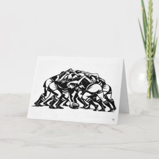 Rugby Scrum Art Card