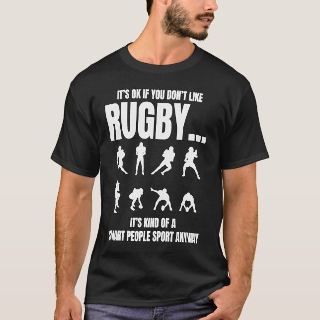 Rugby Smart People Sport  Player Coach Sports Grap T-Shirt (Front)
