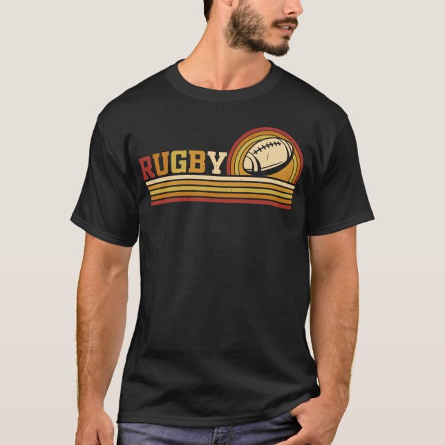 Rugby Sport Lover - Rugby Player Team Coach Retro T-Shirt (Front)
