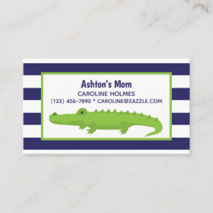 Rugby Stripes Alligator Business or Contact Cards