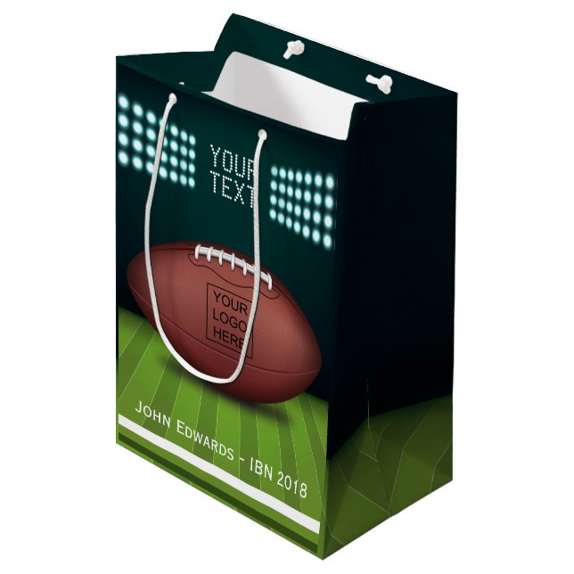 Rugby Themed add logo Medium Gift Bag (Front Angled)