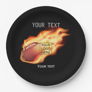 Rugby Themed Party add logo Paper Plate