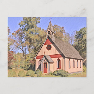 Rugby TN Christ Church Watercolor Painting Postcard